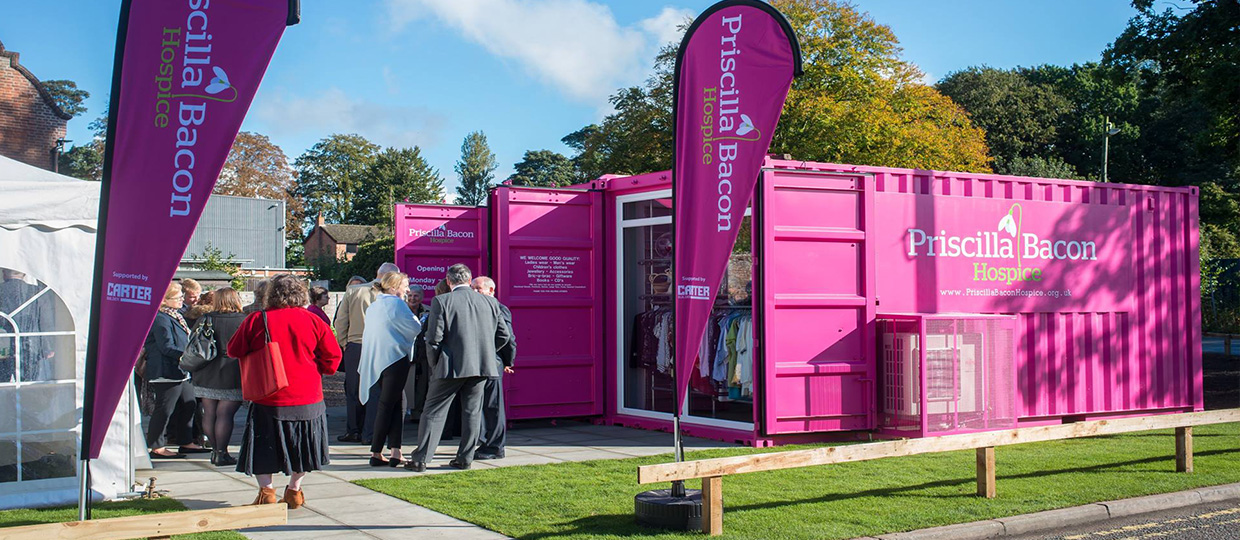Charity Shop Container Drayton Norwich Priscilla Bacon Hospice