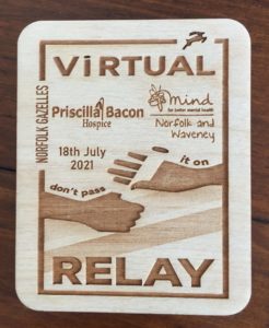 Priscilla Bacon Hospice - Norfolk Gazelles virtual relay coaster
